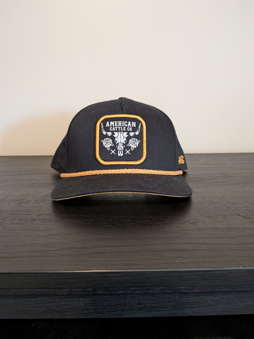 American Cattle Co. Black & Gold Rope-Trim Trucker Hat